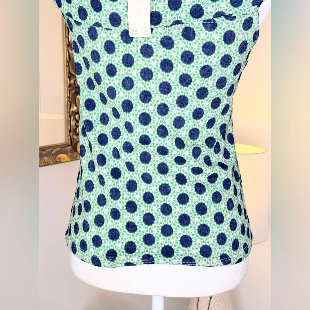 Maeve Anthropologie Green Navy Dot Twist Strap Tank Top Size M NWT - Picture 9 of 12